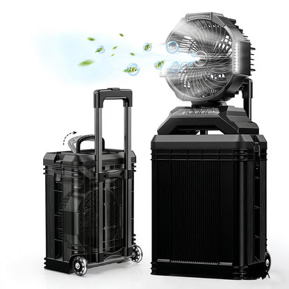 Portable Misting Fan - 4 Gal Large Outdoor Fans, 4 Floor Water Cooling Fan, Retractable Handle, 4 Spray Mister, Oscillating Camping Fan, for Patios/Camping/Beach/Golf Etc