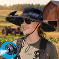 2026 Upgraded Solar Powered Cooling Hat with Mist Spray - Wide Brim Sun Protection Hat with Fan for Men Women, Outdoor Ventilated Cap for Fishing Hiking Camping, Ideal Dad Gift 2026 Tiktokshopspringglowup Tiktokshopspringglowup