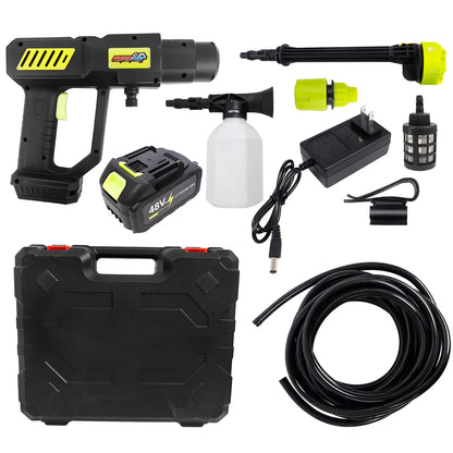Cordless Pressure Washer, Powerful 30Bar Car Washer with Filter, 180° Nozzle, 6-In-1 Spray for Home Outdoor Cleaning, Cordless Pressure Washer for RV, Boat, Garden, Window, Doors